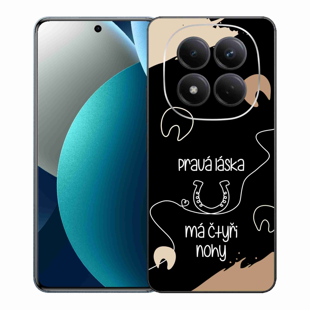 Gél borítás mmCase a Xiaomi Redmi Note 15 Pro számára - ló motívum fekete háttérrel