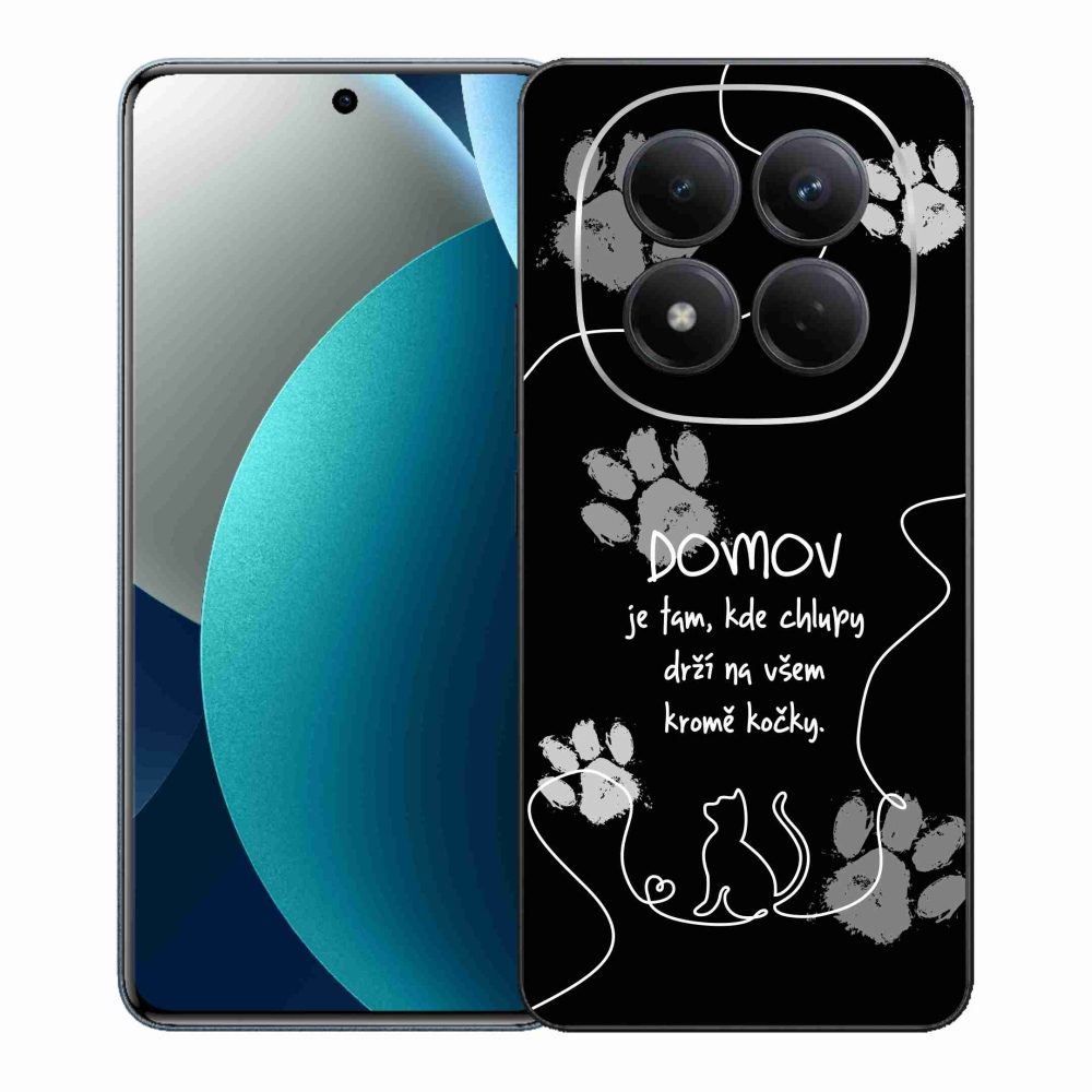 Gél borítás mmCase a Xiaomi Redmi Note 15 Pro számára - macska motívum fekete háttérrel