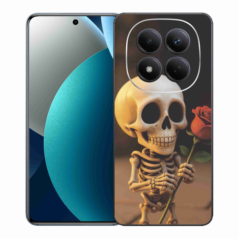 Gél borítás mmCase a Xiaomi Redmi Note 15 Pro számára - csontváz rózsával