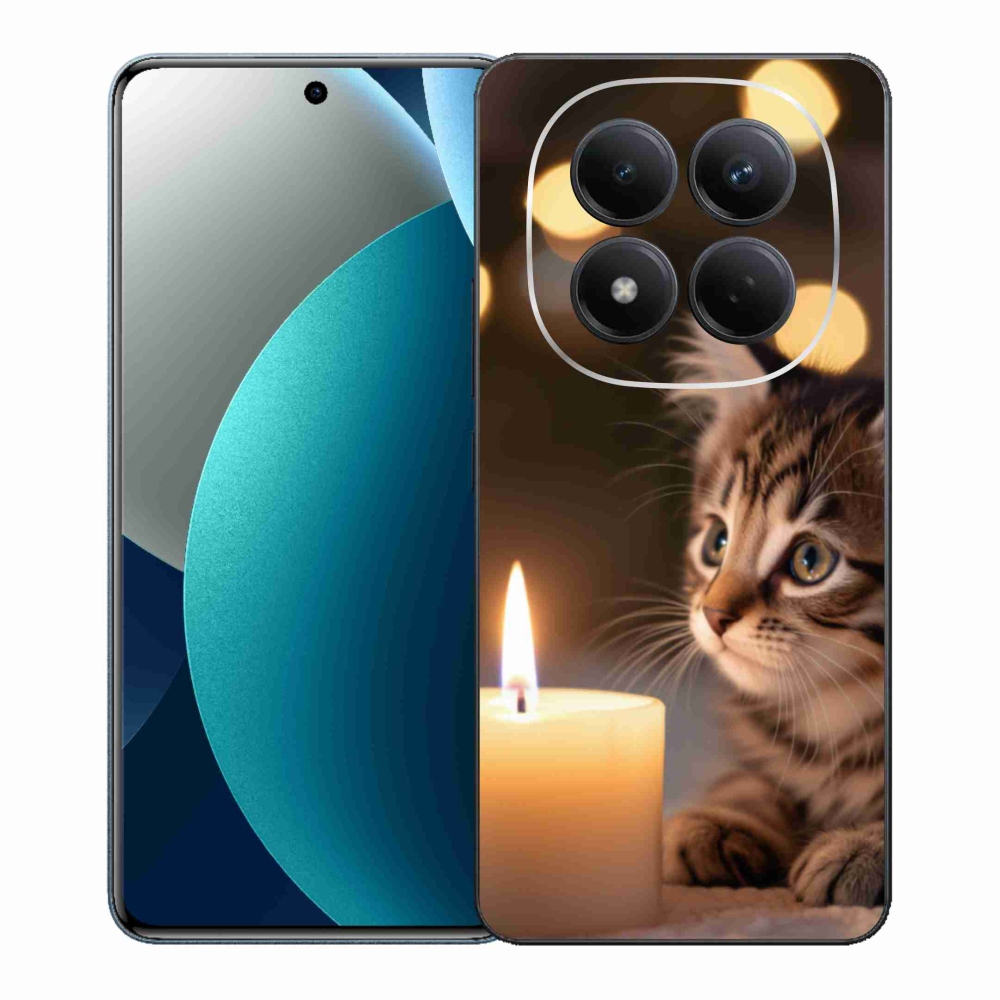 Gél borítás mmCase a Xiaomi Redmi Note 15 Pro számára - cica és gyertya