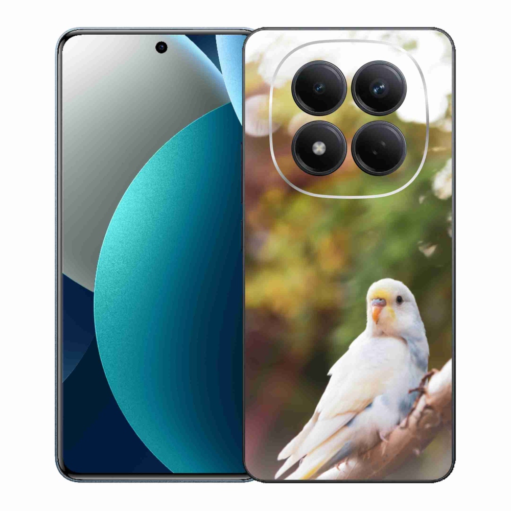 Zselés borítás mmCase a Xiaomi Redmi Note 15 Pro készülékhez - papagáj andulka fehér