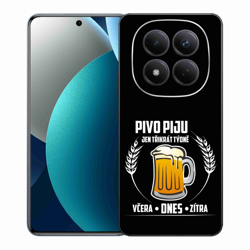 Gél borítás mmCase a Xiaomi Redmi Note 15 Pro készülékhez - sör motívum fekete háttérrel