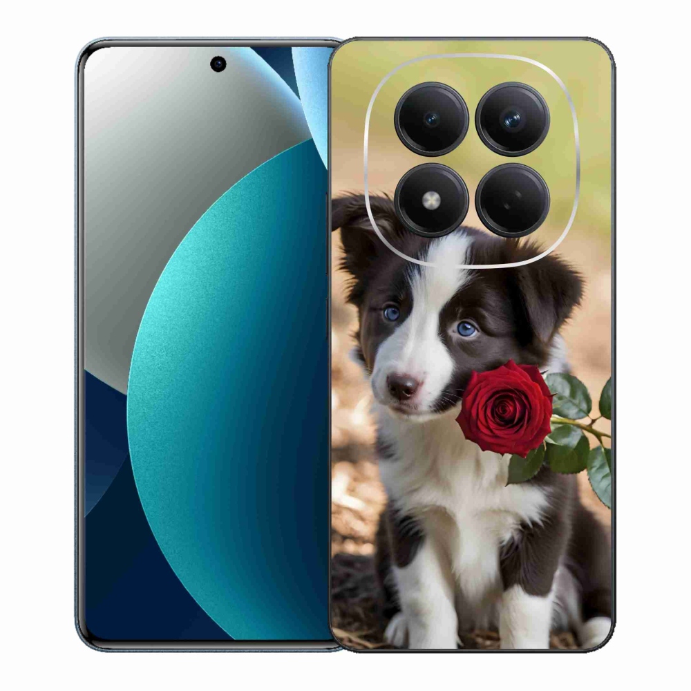Gél borítás mmCase a Xiaomi Redmi Note 15 Pro számára - aranyos border collie rózsával