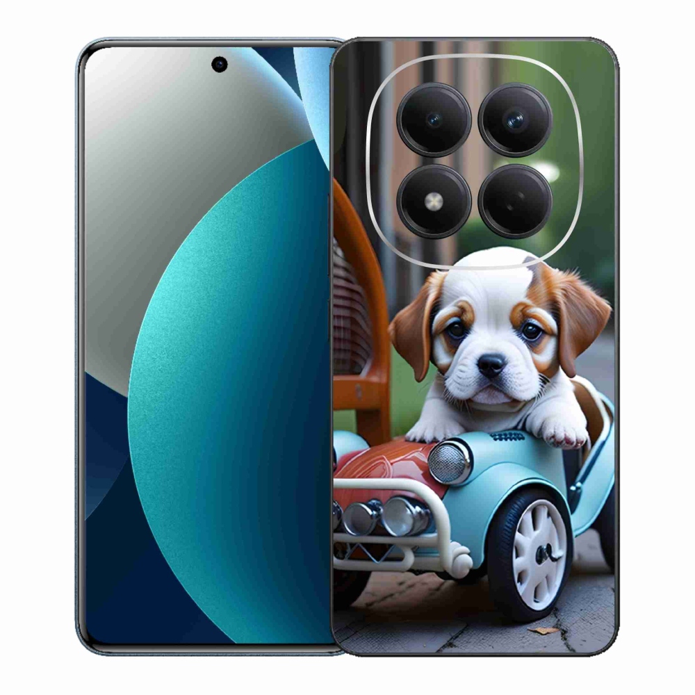 Gél borítás mmCase a Xiaomi Redmi Note 15 Pro számára - kiskutya retro autóban
