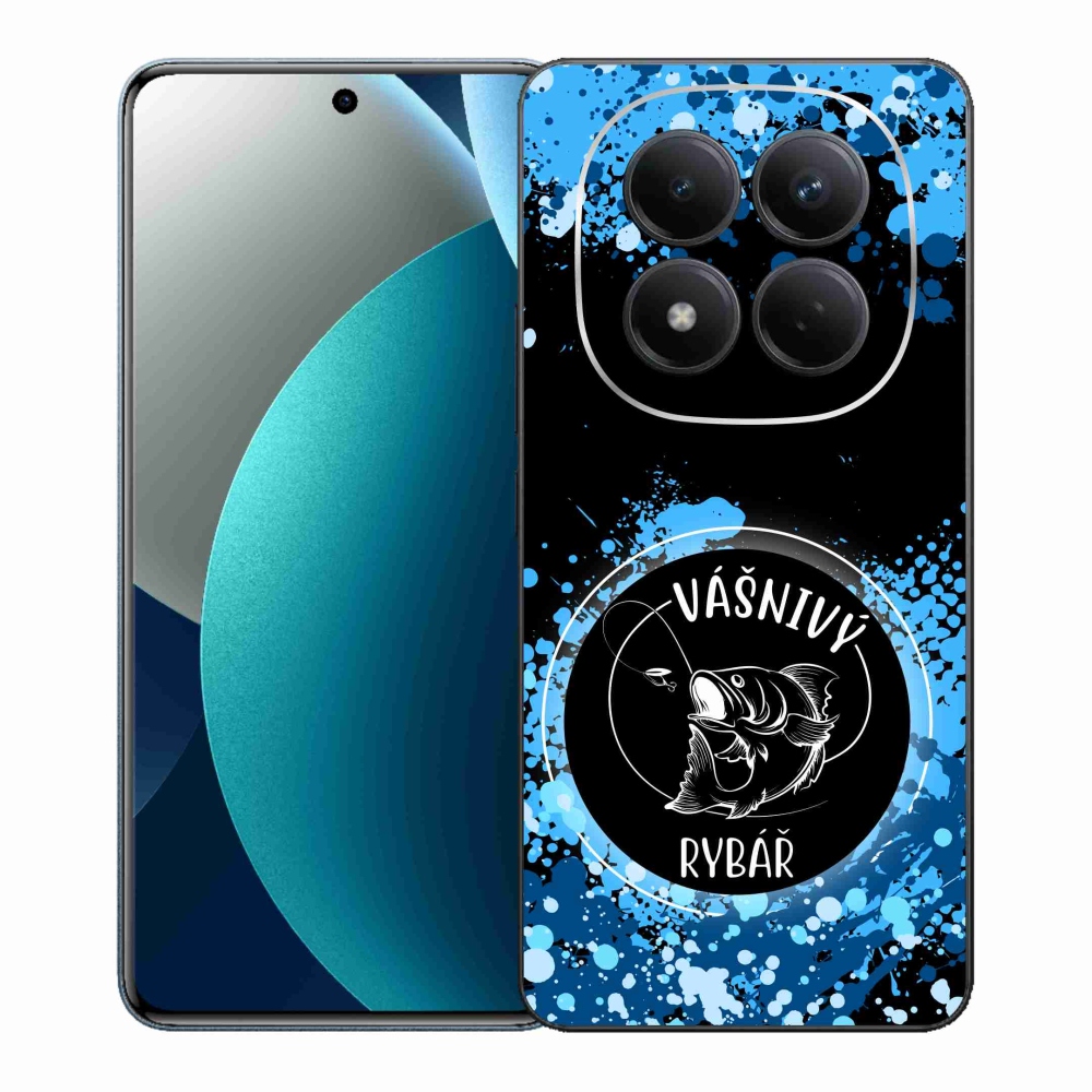 Gél borítás mmCase a Xiaomi Redmi Note 15 Pro számára - szenvedélyes halász fekete háttérrel