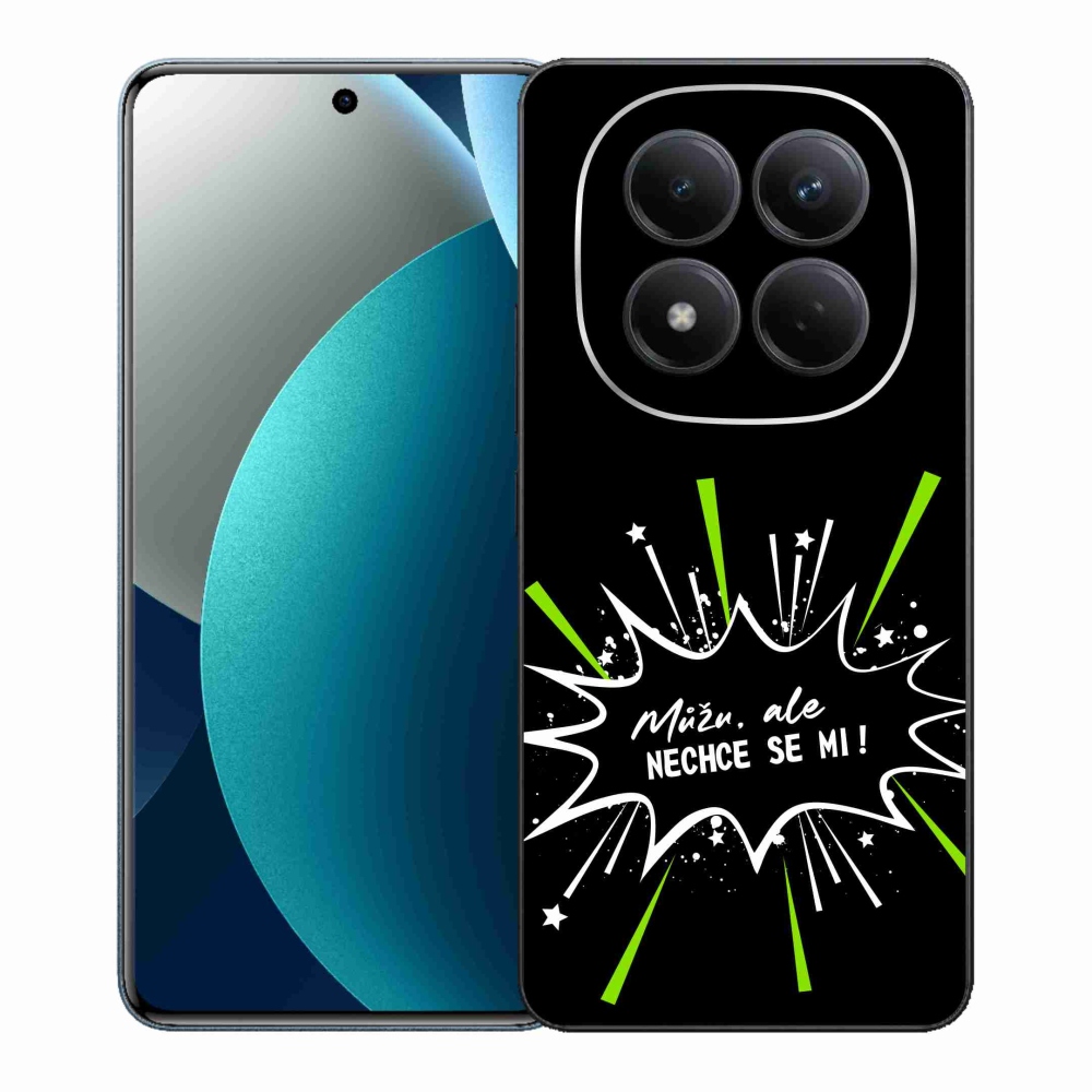 Gél borító mmCase a Xiaomi Redmi Note 15 Pro készülékhez - vicces szöveg 11 fekete háttérrel