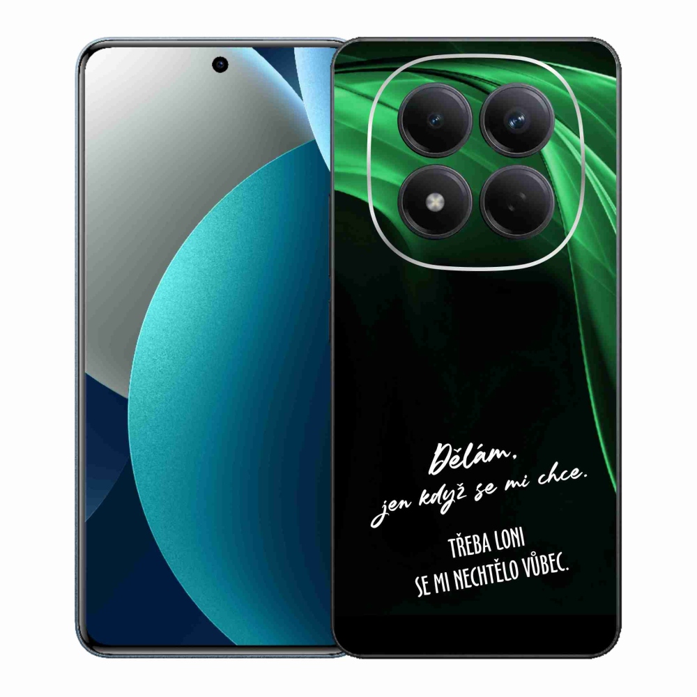 Gél borító mmCase a Xiaomi Redmi Note 15 Pro számára - vicces szöveg 12 fekete háttérrel