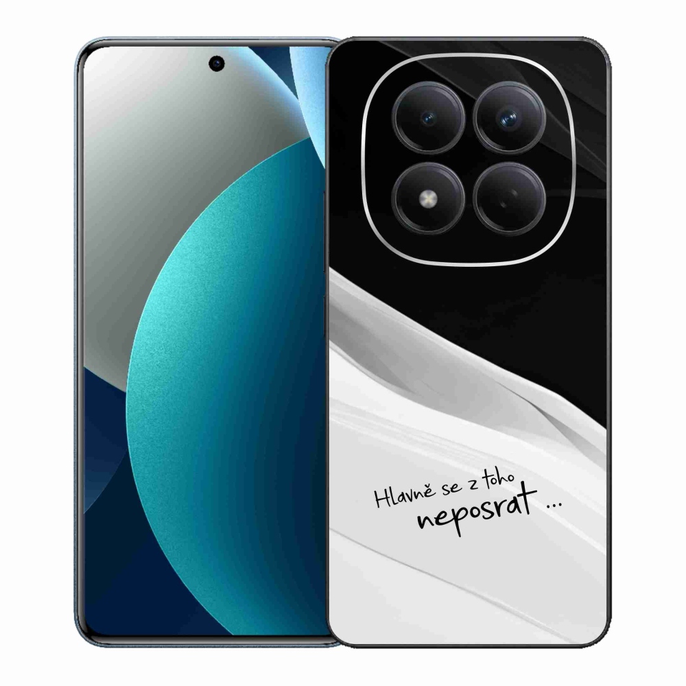 Gél borító mmCase a Xiaomi Redmi Note 15 Pro számára - vicces szöveg 13 fehér és fekete háttérrel