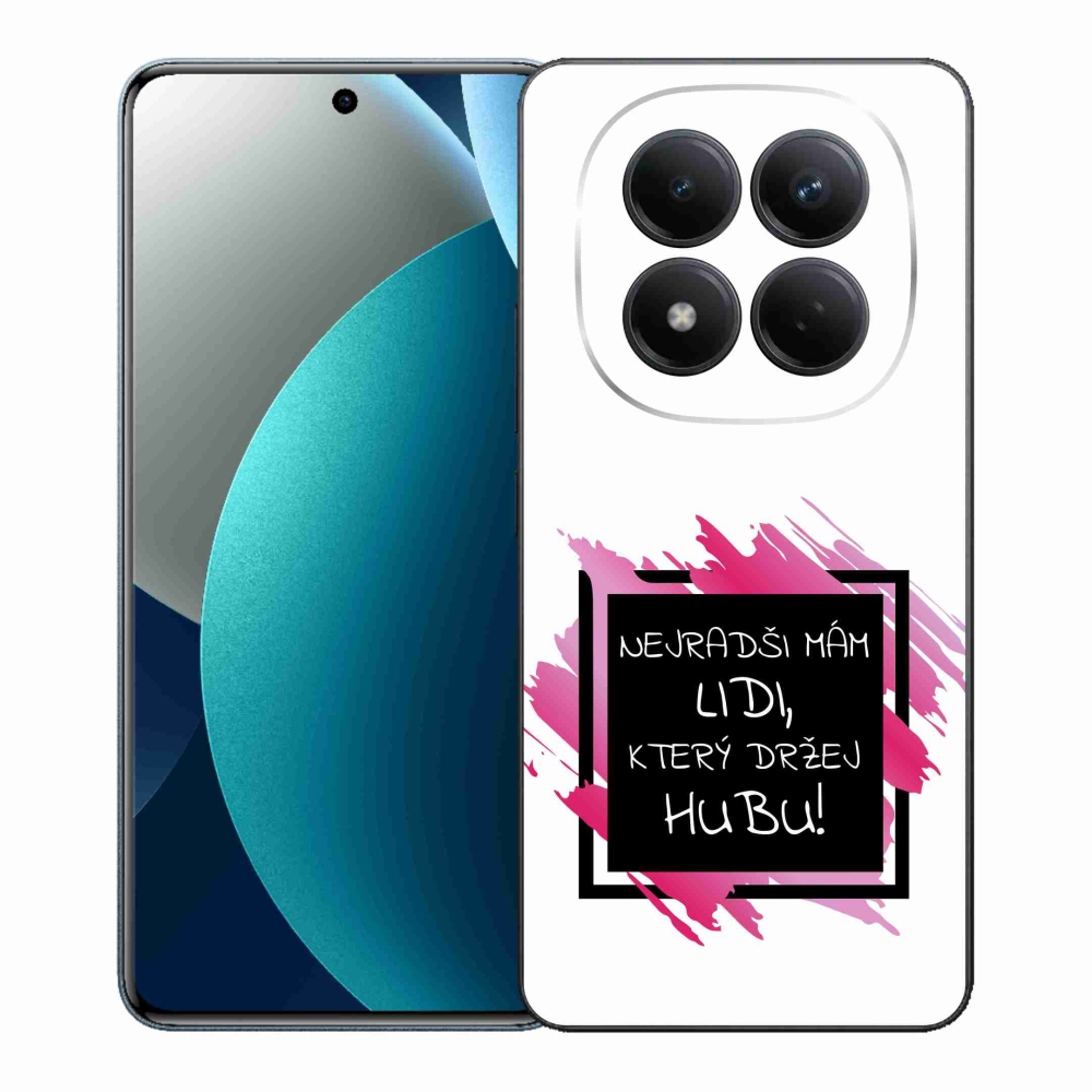 Gél borító mmCase a Xiaomi Redmi Note 15 Pro számára - vicces szöveg 7 fekete és fehér háttérrel