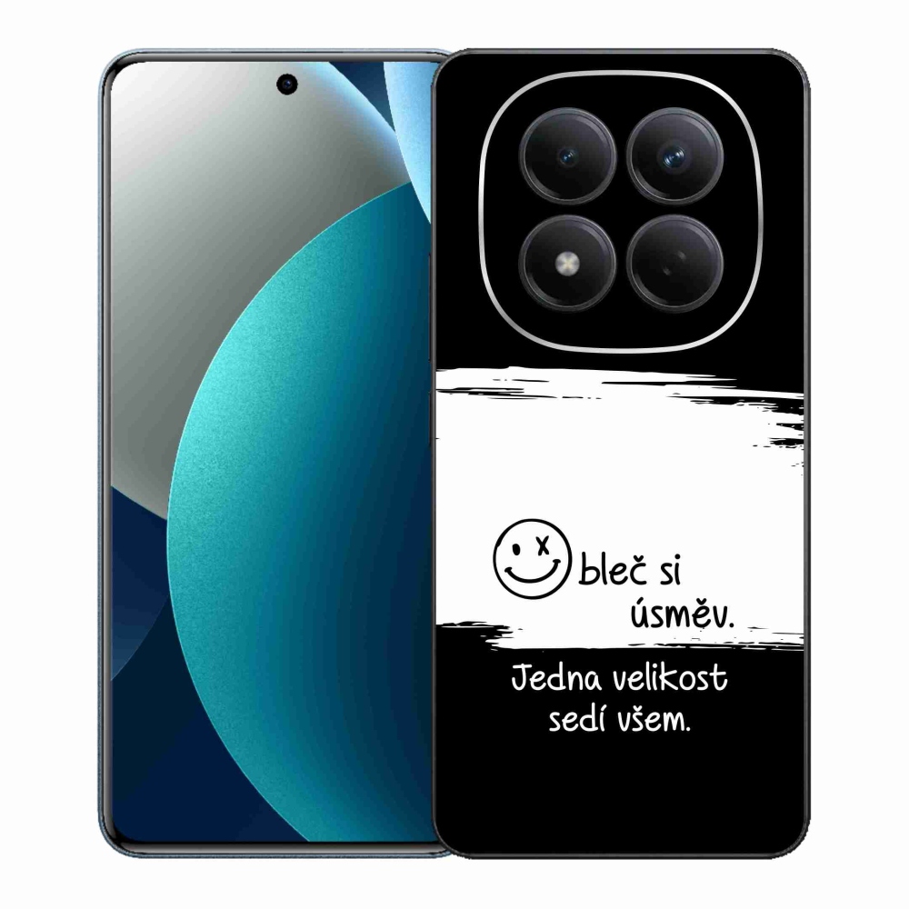 Gél borító mmCase a Xiaomi Redmi Note 15 Pro-hoz - vicces szöveg 8 fekete és fehér háttérrel