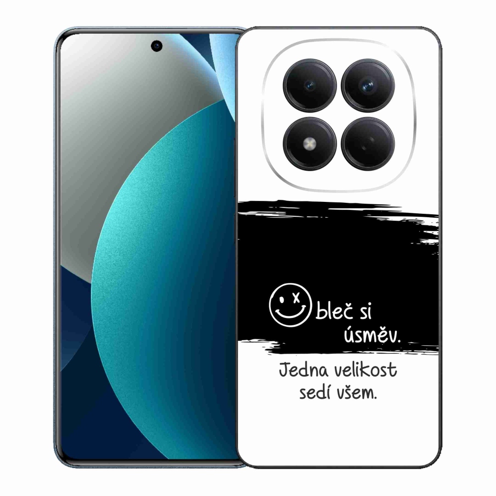 Gél borító mmCase a Xiaomi Redmi Note 15 Pro-hoz - vicces szöveg 8 fekete és fehér háttérrel