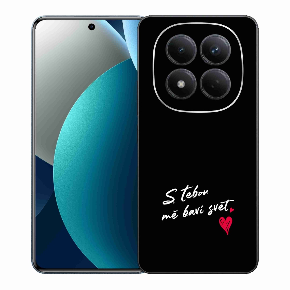 Gél borító mmCase a Xiaomi Redmi Note 15 Pro készülékhez - szerelmes szöveg 1 fekete háttér