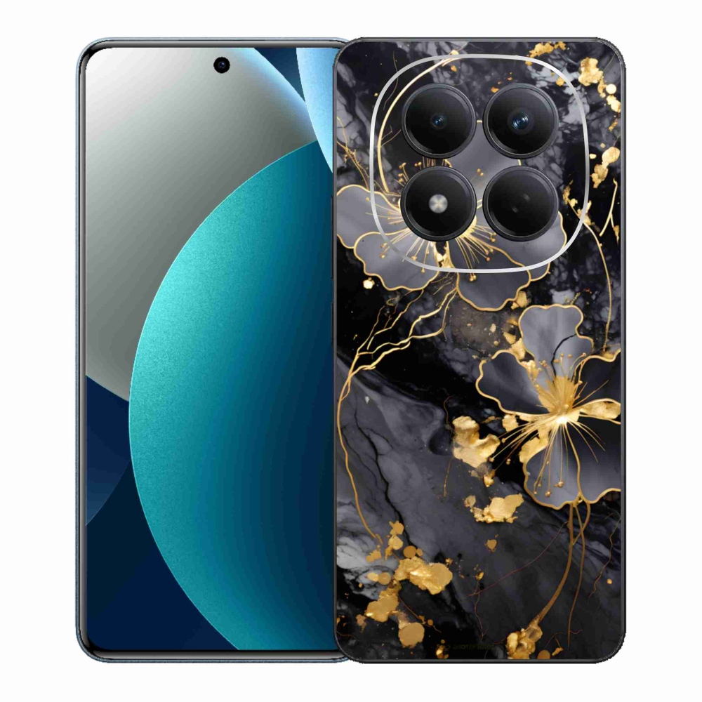 Gél borítás mmCase a Xiaomi Redmi Note 15 Pro számára - arany virágok