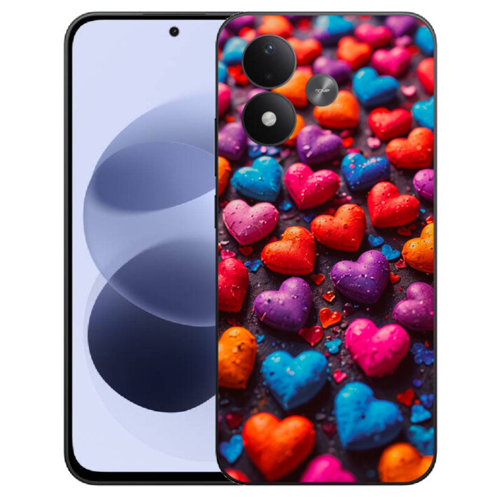 mmCase géltok a Xiaomi Redmi Note 17 4G/5G-hez – színes szívek