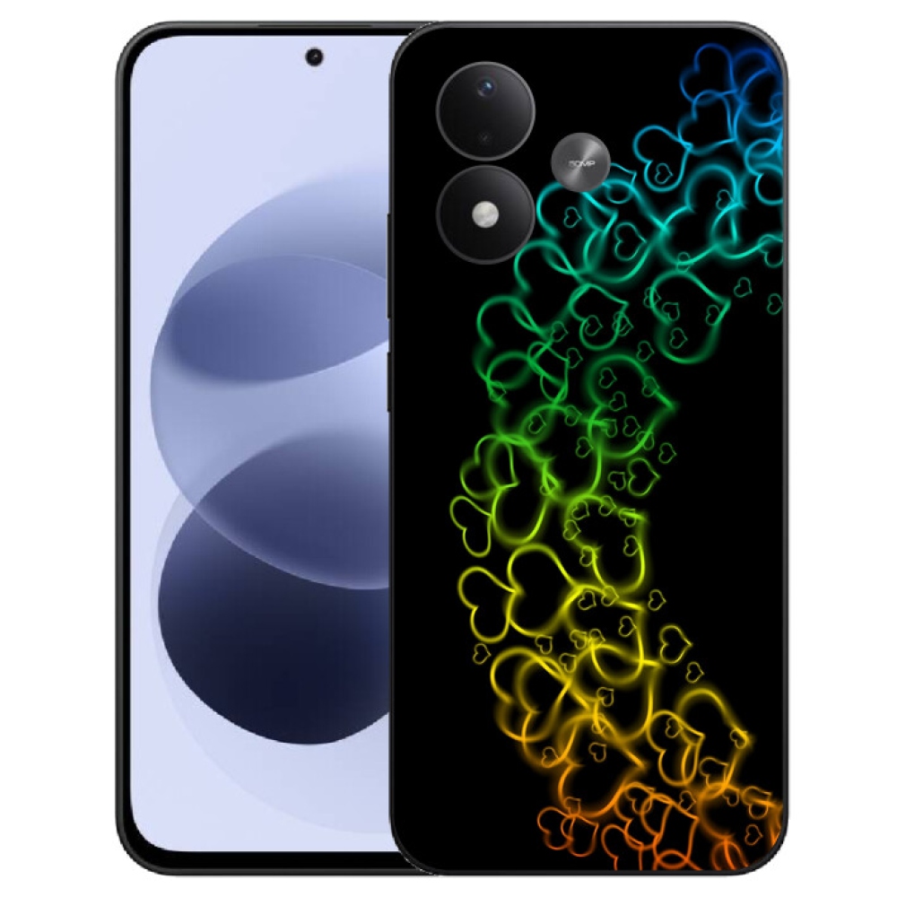 mmCase gél tok a Xiaomi Redmi Note 17 4G/5G-hez – színes szívecskékkel