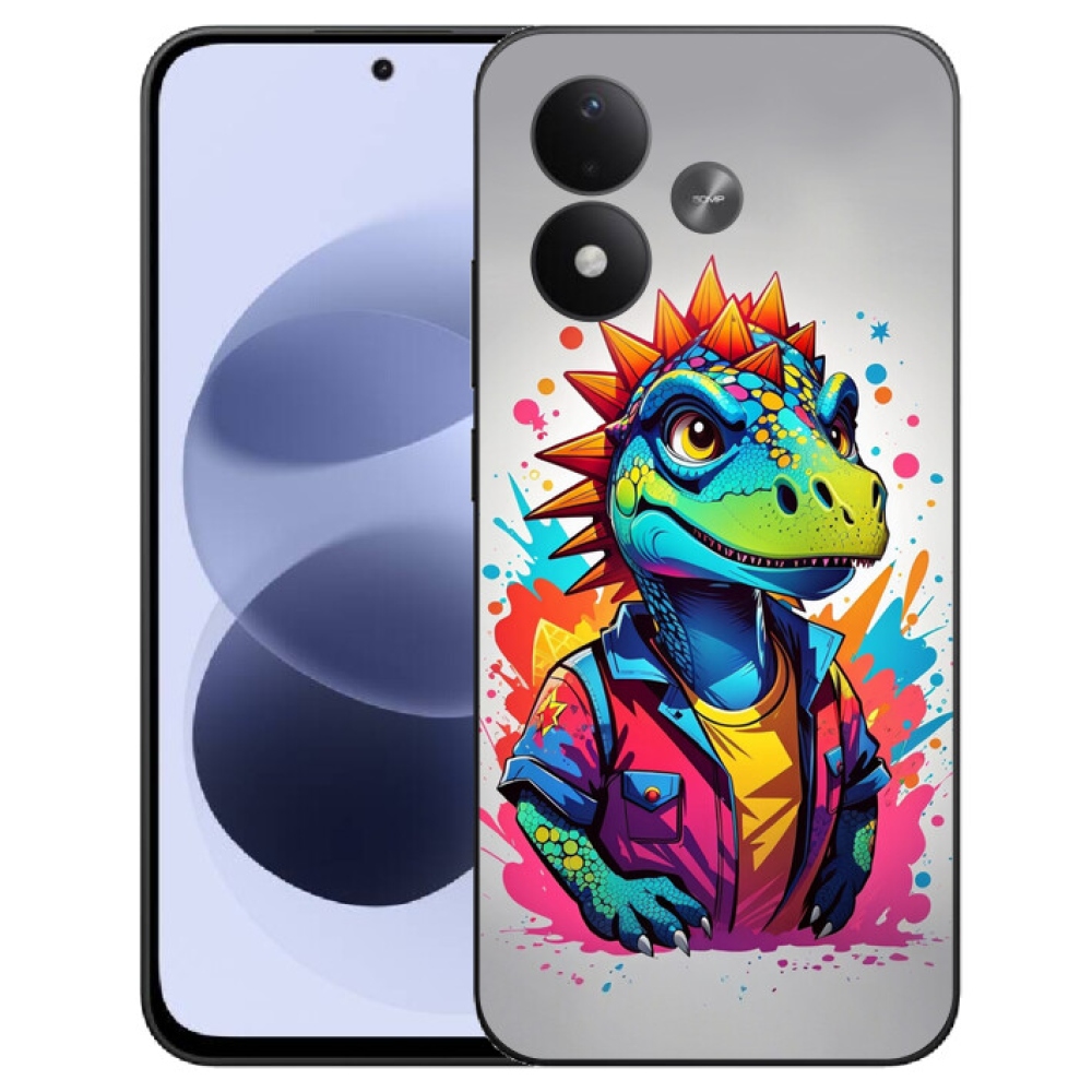 mmCase gél tok a Xiaomi Redmi Note 17 4G/5G-hez – színes dinoszaurusz