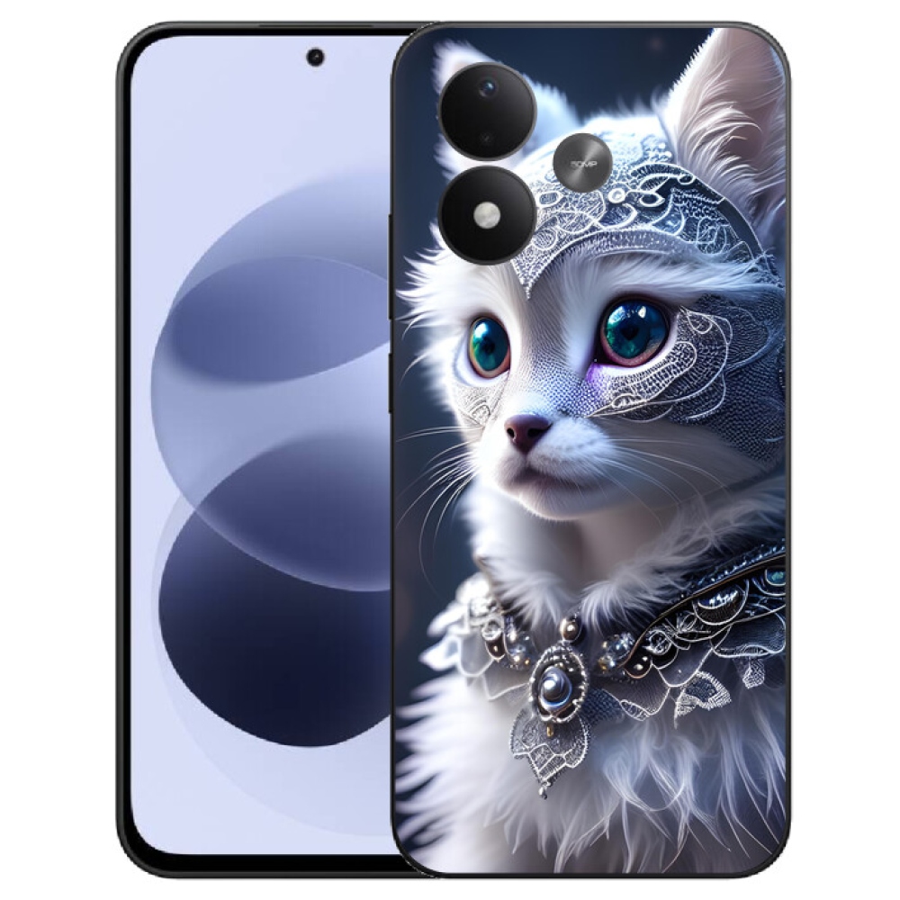 mmCase gél tok a Xiaomi Redmi Note 17 4G/5G-hez – fehér macska