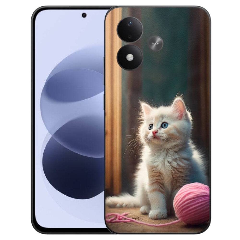 mmCase gél tok a Xiaomi Redmi Note 17 4G/5G-hez – fehér cica 2