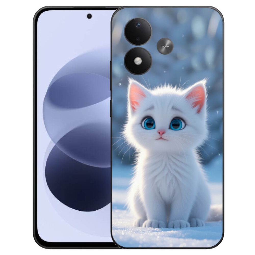 mmCase gél tok a Xiaomi Redmi Note 17 4G/5G-hez – fehér cica 3