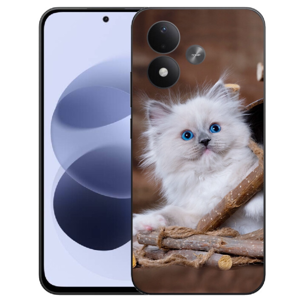 mmCase gél tok a Xiaomi Redmi Note 17 4G/5G-hez – fehér cica