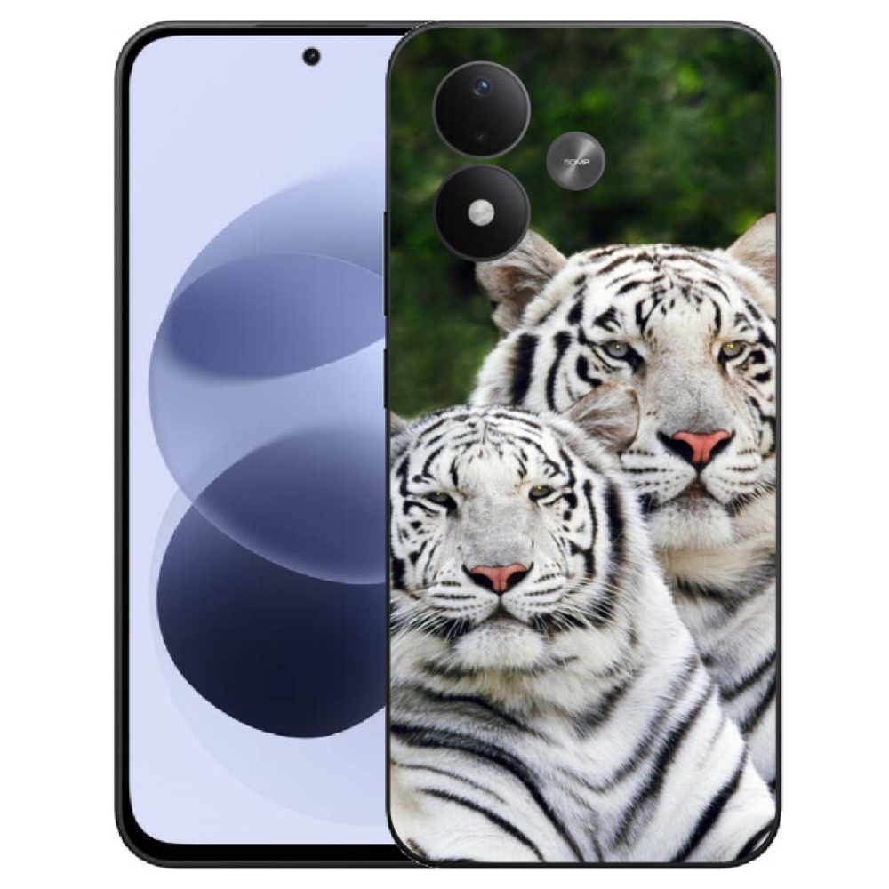 mmCase gél tok a Xiaomi Redmi Note 17 4G/5G-hez – fehér tigrisek