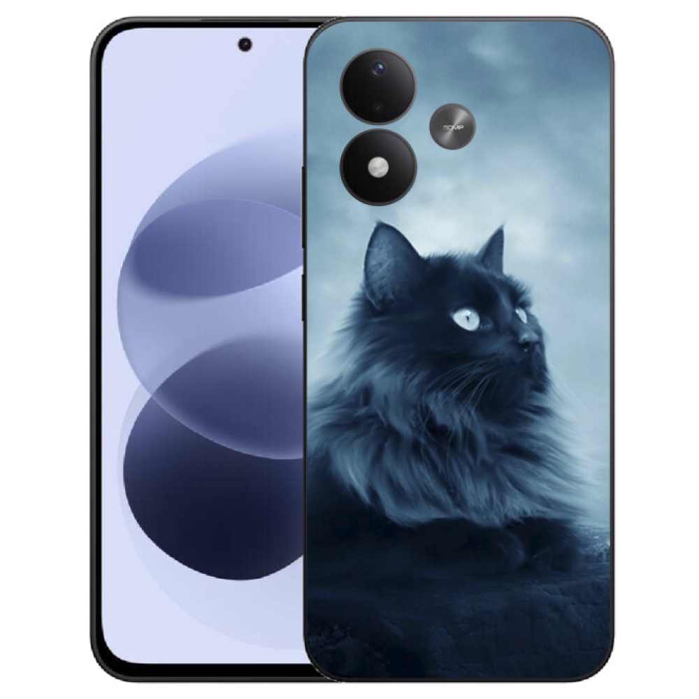mmCase gél tok a Xiaomi Redmi Note 17 4G/5G-hez – fekete macska 1