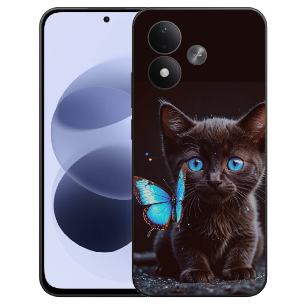 mmCase gél tok a Xiaomi Redmi Note 17 4G/5G-hez – fekete cica 3