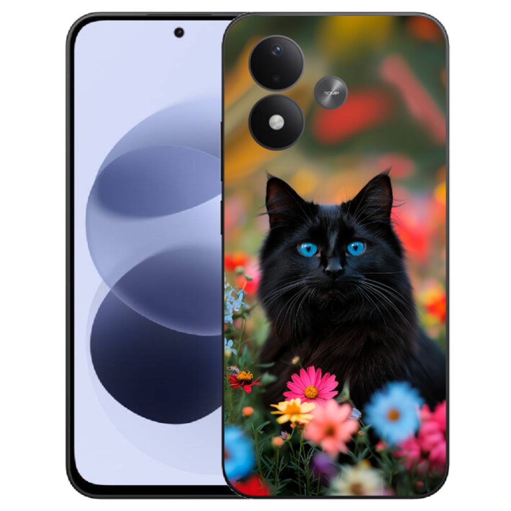 mmCase gél tok a Xiaomi Redmi Note 17 4G/5G-hez – fekete cica 4