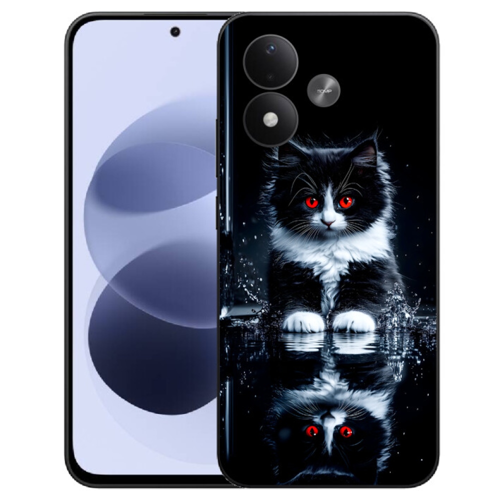 mmCase gél tok a Xiaomi Redmi Note 17 4G/5G-hez – fekete-fehér cica
