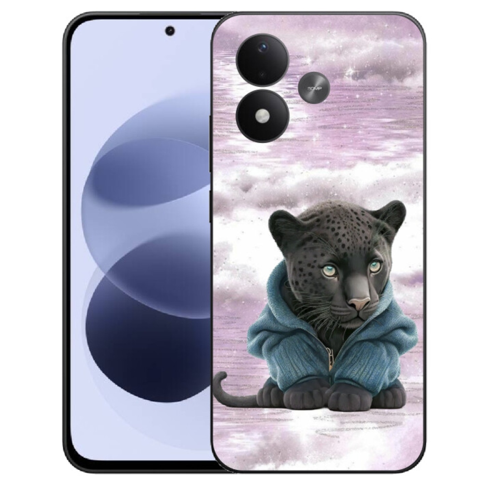 mmCase géltok a Xiaomi Redmi Note 17 4G/5G-hez – fekete párduc pulóverben
