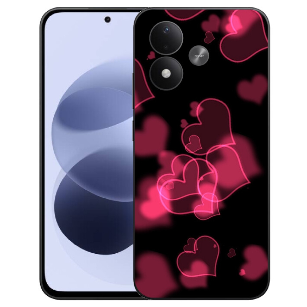 mmCase gél tok a Xiaomi Redmi Note 17 4G/5G-hez – piros szívecskék
