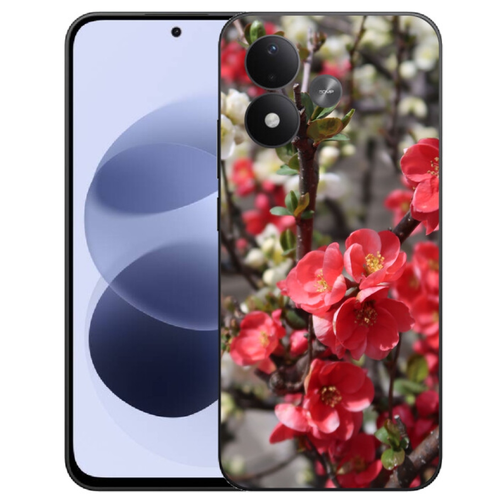 mmCase gél tok a Xiaomi Redmi Note 17 4G/5G-hez – piros virágok