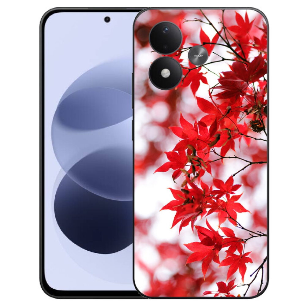 mmCase gél tok a Xiaomi Redmi Note 17 4G/5G-hez – piros levelek
