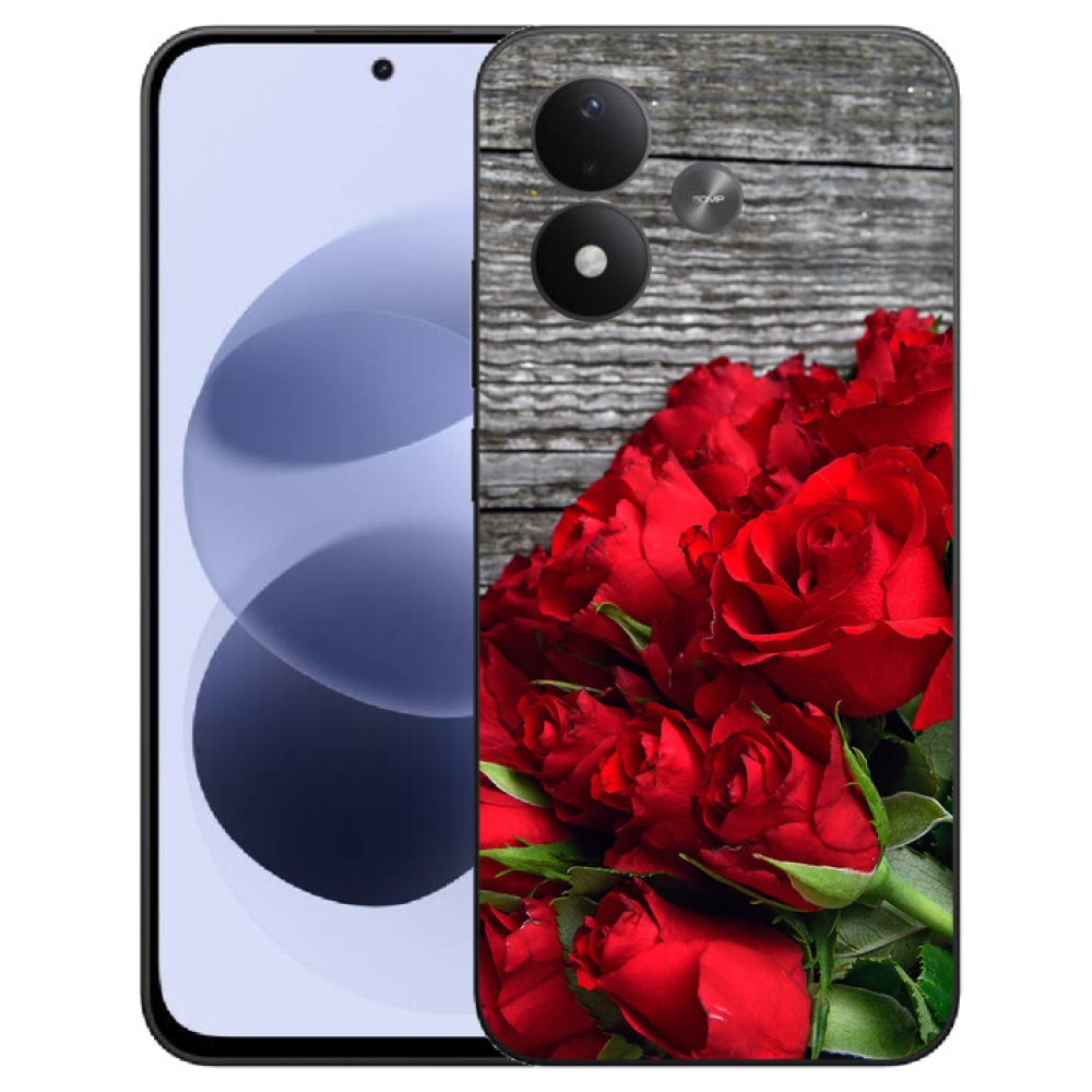 mmCase géltok a Xiaomi Redmi Note 17 4G/5G-hez – vörös rózsák