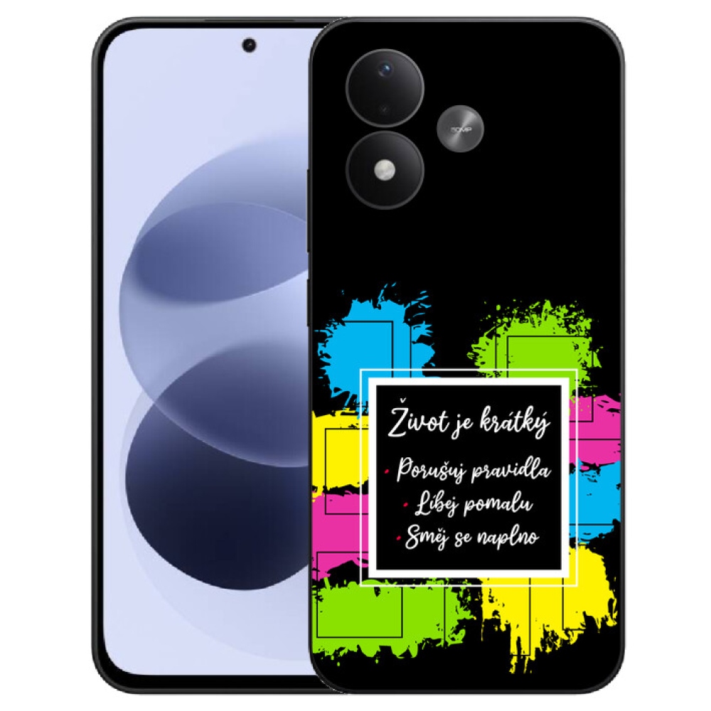 mmCase géltok a Xiaomi Redmi Note 17 4G/5G-hez – idézet 5, fekete háttérrel
