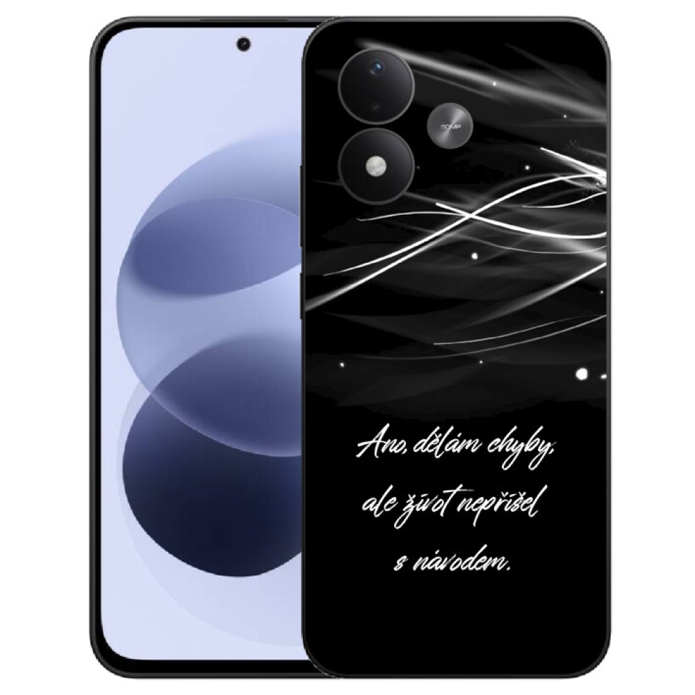 mmCase géltok a Xiaomi Redmi Note 17 4G/5G-hez – idézet fekete háttérrel