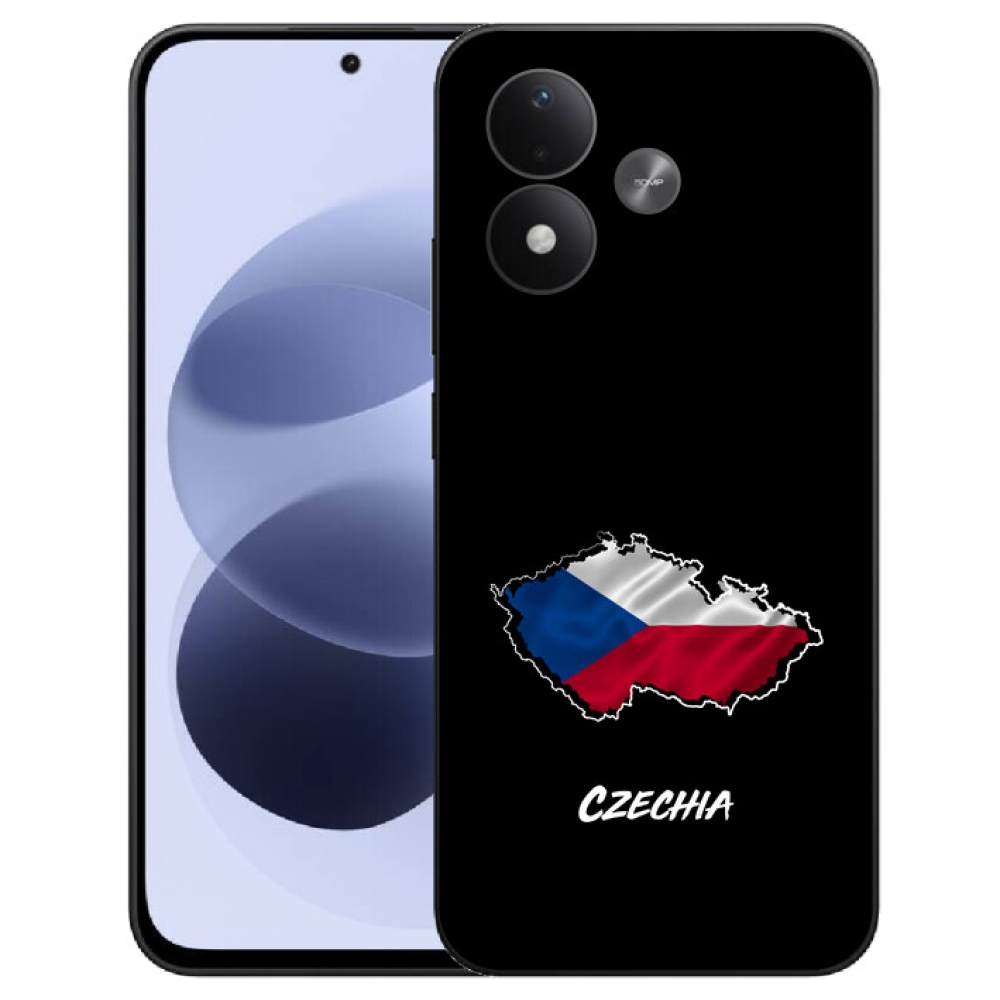 mmCase gél tok a Xiaomi Redmi Note 17 4G/5G-hez – Czechia, fekete háttér