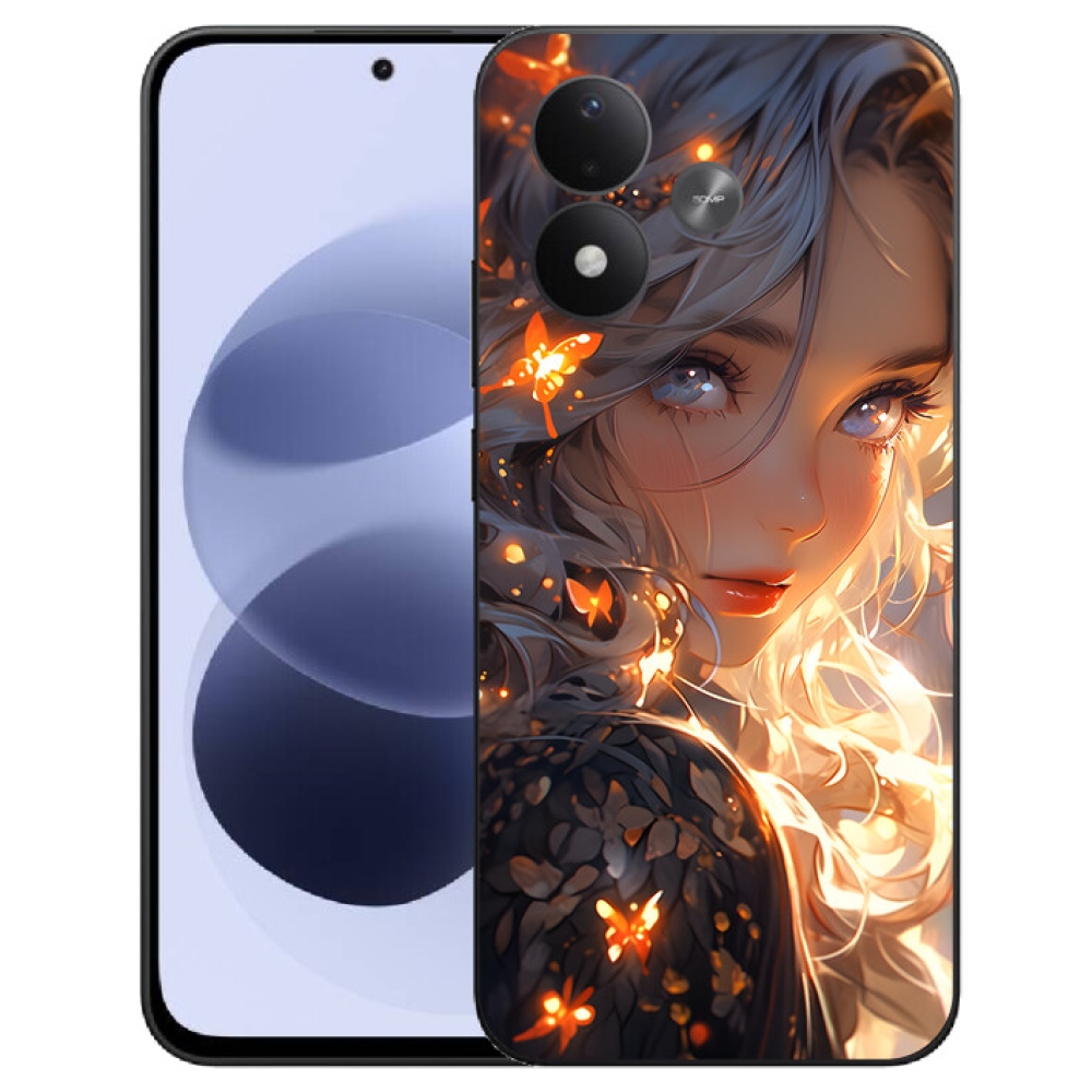 mmCase géltok a Xiaomi Redmi Note 17 4G/5G-hez – lány és pillangók