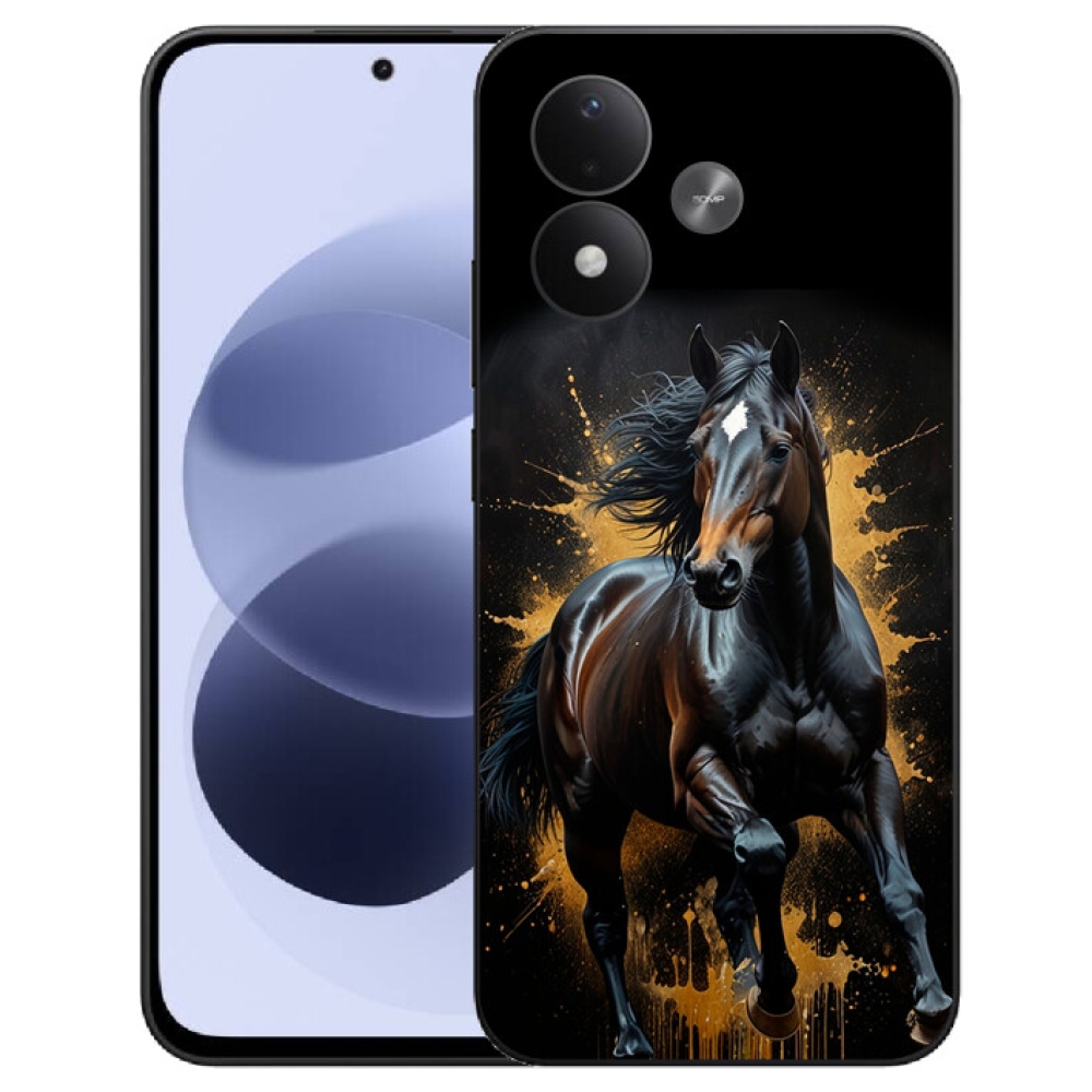 mmCase gél tok a Xiaomi Redmi Note 17 4G/5G-hez – elegáns fekete csikó