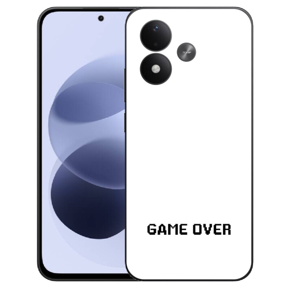 mmCase géltok a Xiaomi Redmi Note 17 4G/5G-hez – „game over” fehér háttérrel
