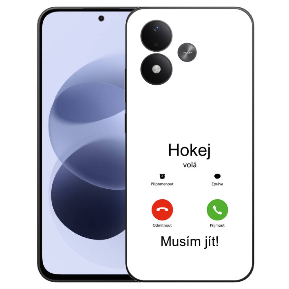 mmCase gél tok a Xiaomi Redmi Note 17 4G/5G-hez – „Hockey Calls” fehér háttérrel
