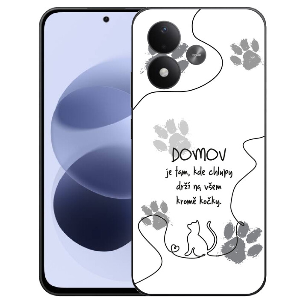 mmCase géltok a Xiaomi Redmi Note 17 4G/5G-hez – macskás motívum, fehér háttér