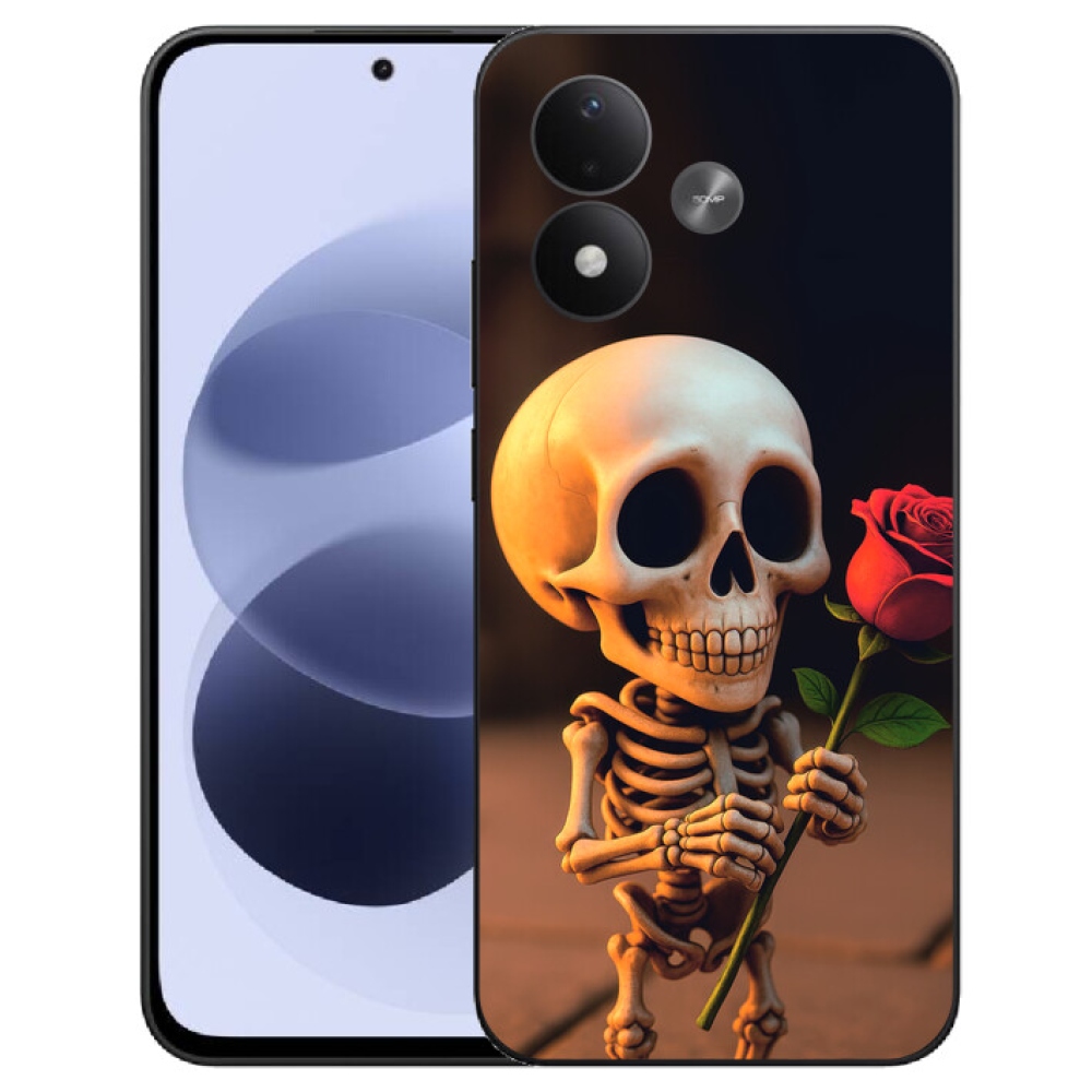 mmCase géltok a Xiaomi Redmi Note 17 4G/5G-hez – csontváz rózsával