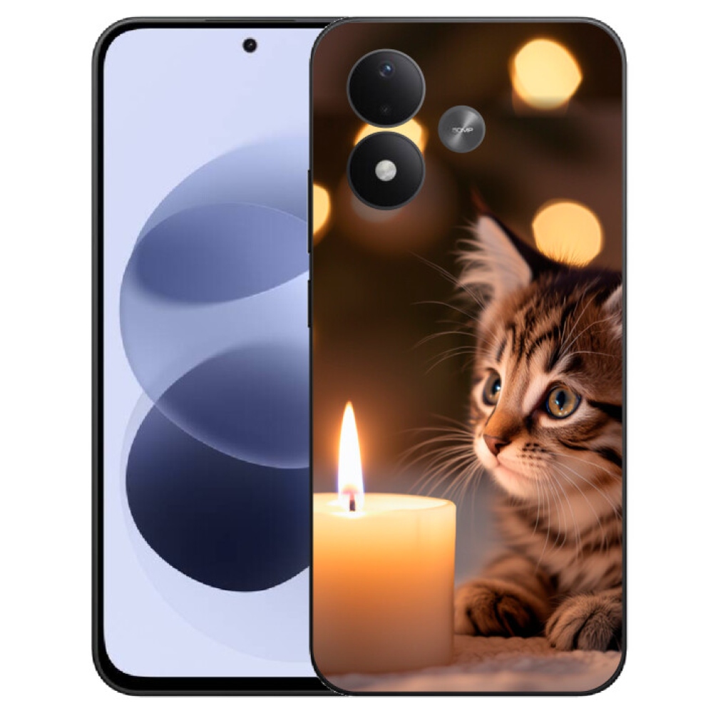 mmCase gél tok a Xiaomi Redmi Note 17 4G/5G-hez – cica és gyertya