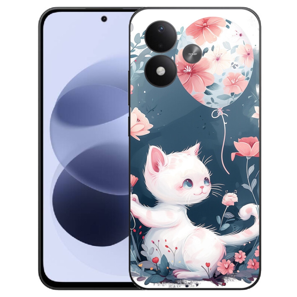 mmCase gél tok a Xiaomi Redmi Note 17 4G/5G-hez – cica léggömbbel