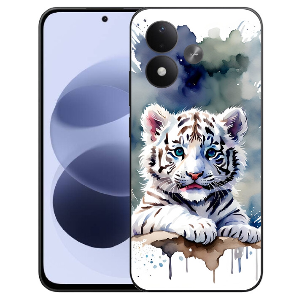 mmCase géltok a Xiaomi Redmi Note 17 4G/5G-hez – fehér tigris kölyök