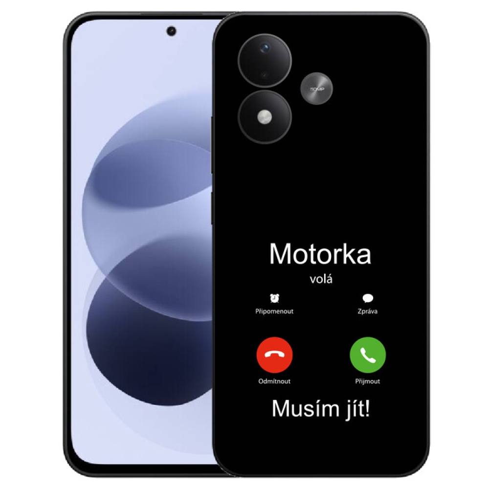 mmCase gél tok a Xiaomi Redmi Note 17 4G/5G-hez – „A motor hív” felirattal, fekete háttérrel