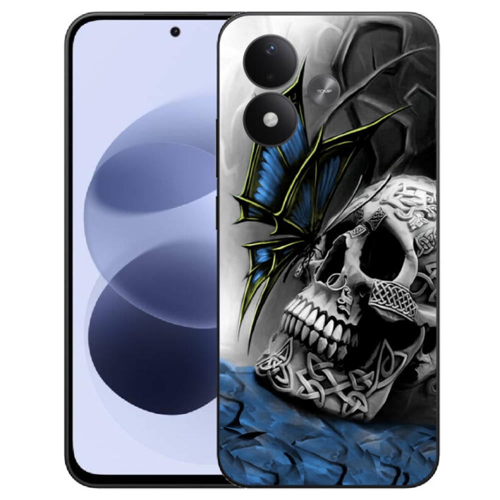 mmCase géltok a Xiaomi Redmi Note 17 4G/5G-hez – pillangó és koponya