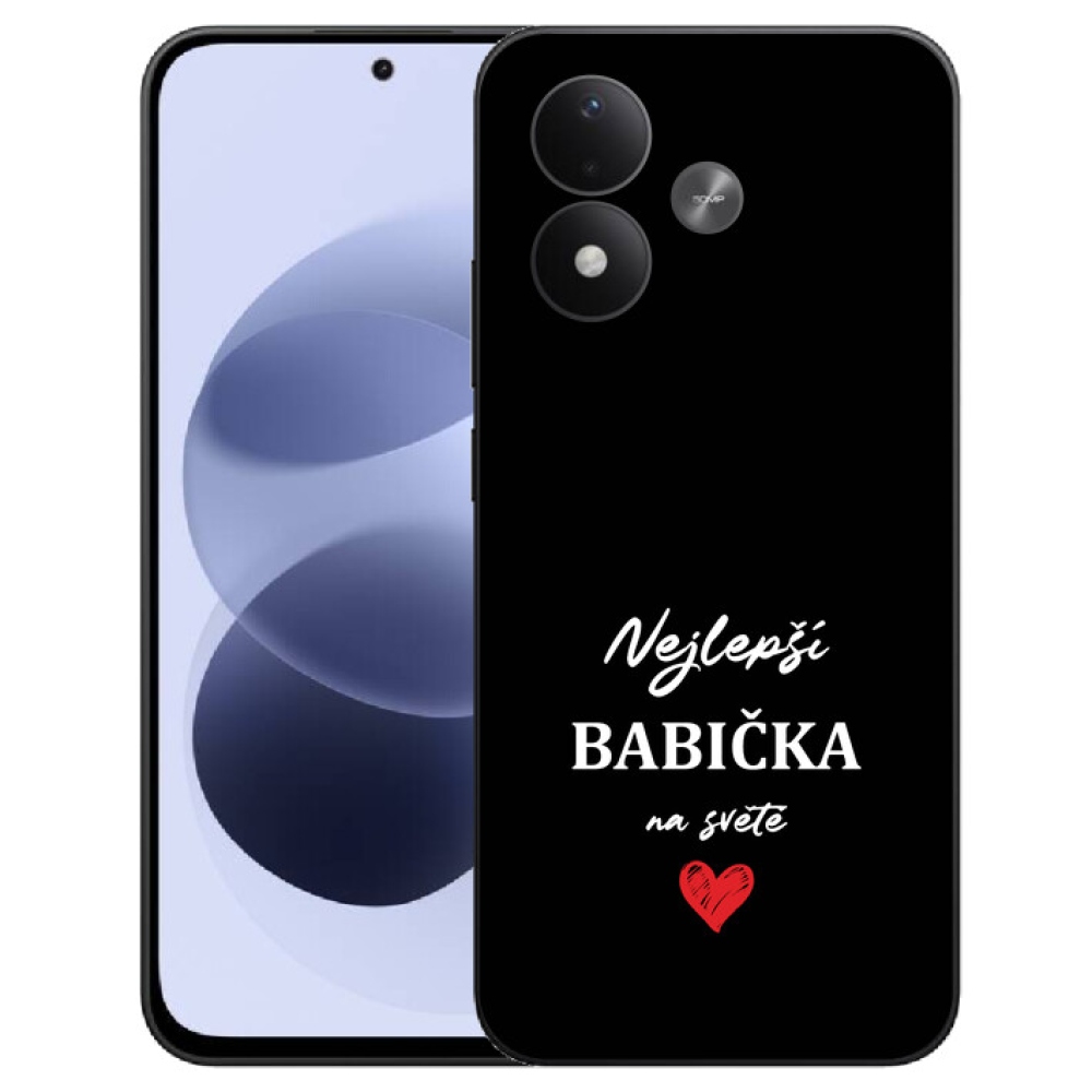 mmCase gél tok a Xiaomi Redmi Note 17 4G/5G-hez – „A legjobb nagymama 1” fekete háttérrel