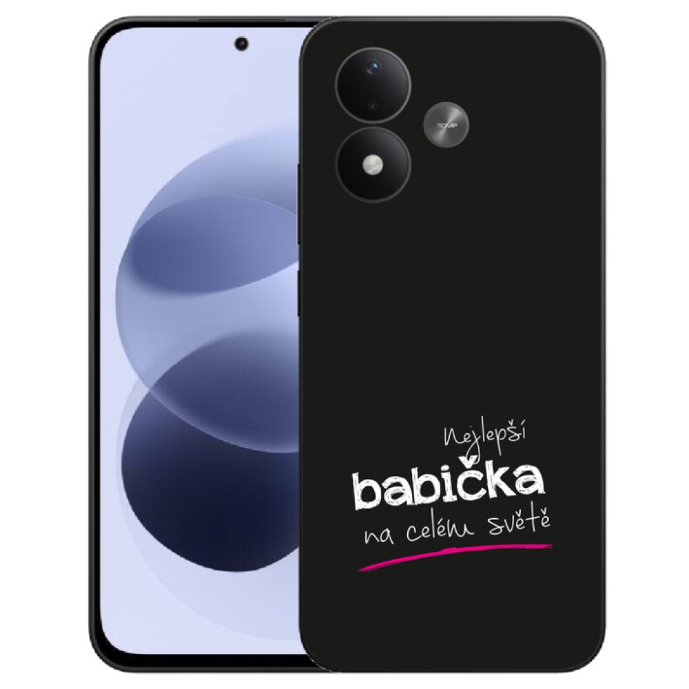 mmCase gél tok a Xiaomi Redmi Note 17 4G/5G-hez – „A legjobb nagymama 4” fekete háttérrel